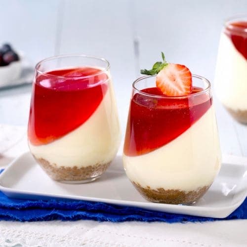 Ostekake i porsjonsglass