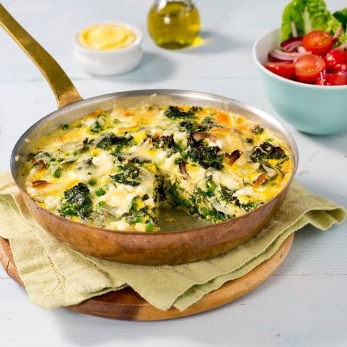 Ovnsbakt omelett med cottage cheese