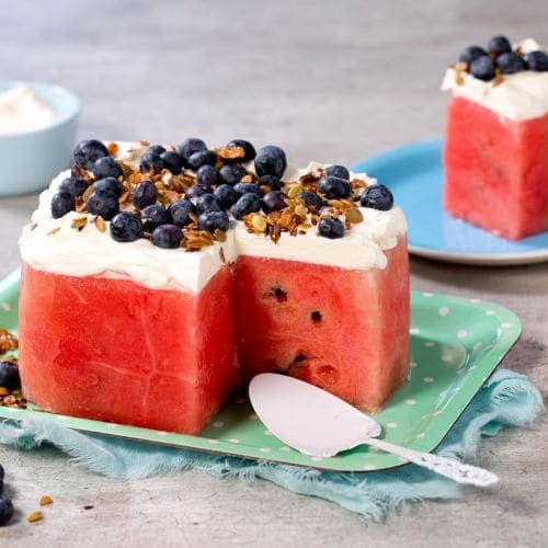 Vannmelonkake med krem