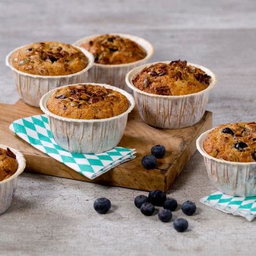 Grove blåbærmuffins