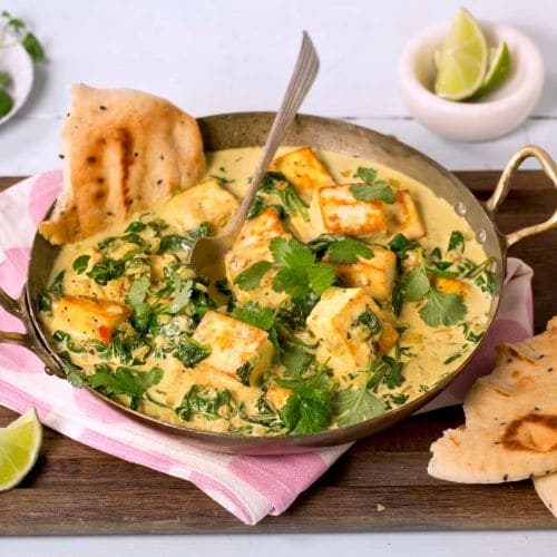 Paneer i spinatsaus