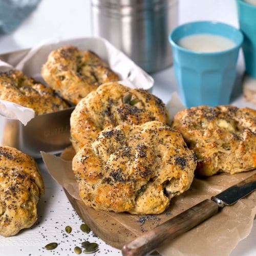 Rundstykker med gulrot