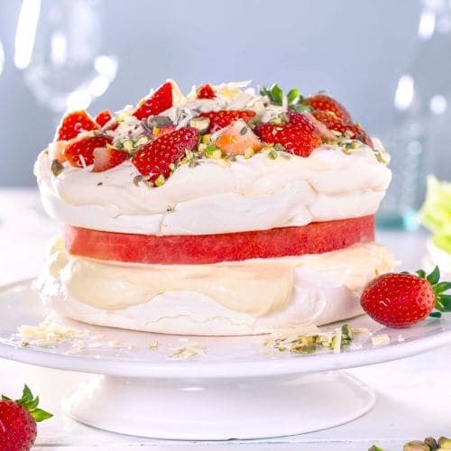 Pavlova med vannmelon