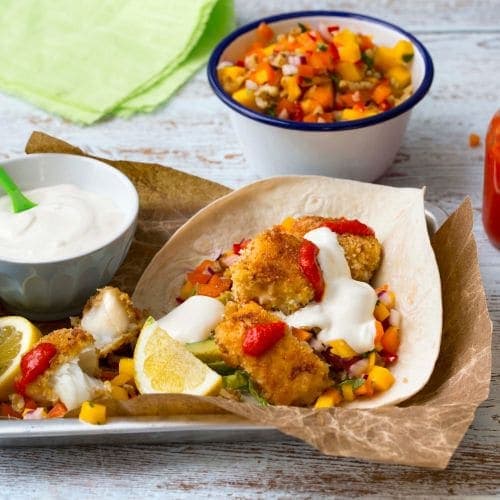 Taco med panert fisk