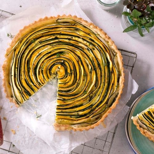 Pai med squash og cottage cheese