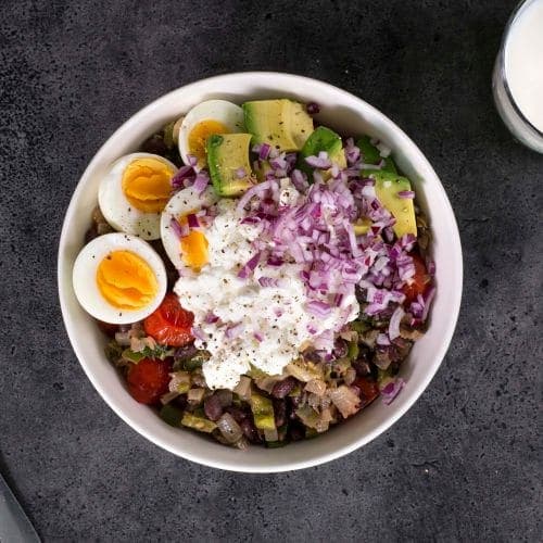 Power bowl med bønner og cottage cheese