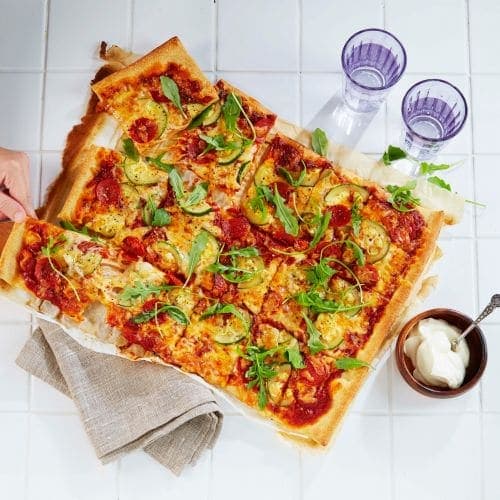 Pepperonipizza med squash