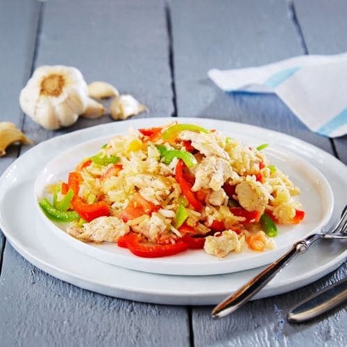 Stekt ris med kylling