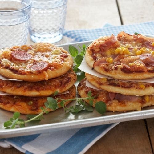 Minipizza med mais