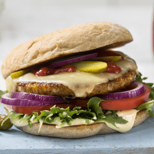 Vegetarburger med ost