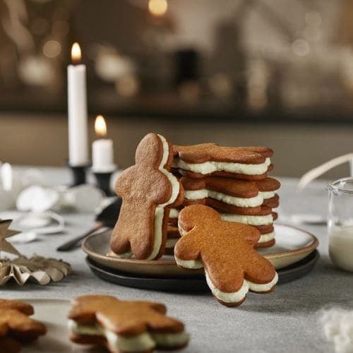 Pepperkake-sandwich med blåmuggost