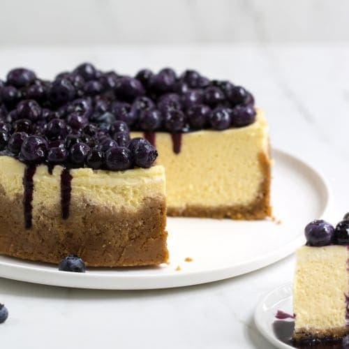 Ostekake med blåbær