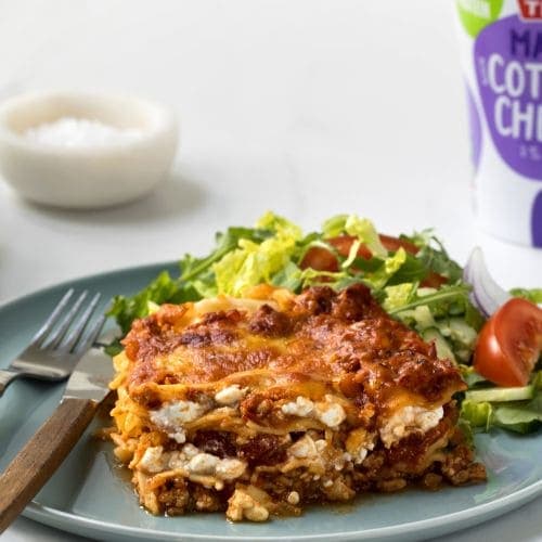 Lasagne med cottage cheese