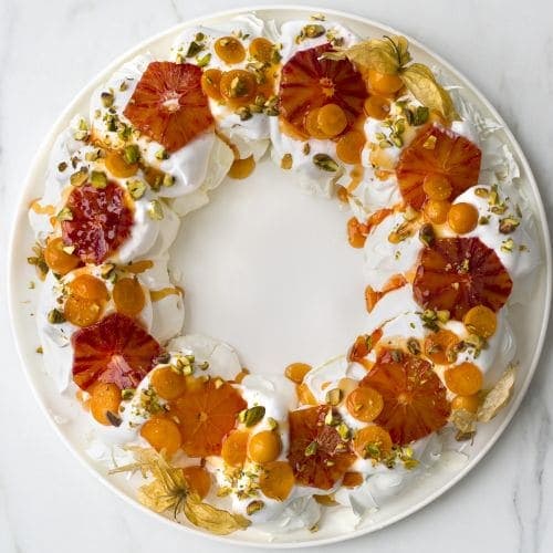 Pavlova-krans med appelsin