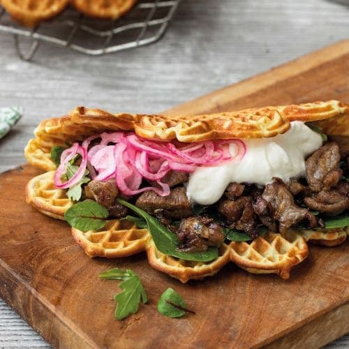 Digge vafler med lammelår fra Kokkelandslaget