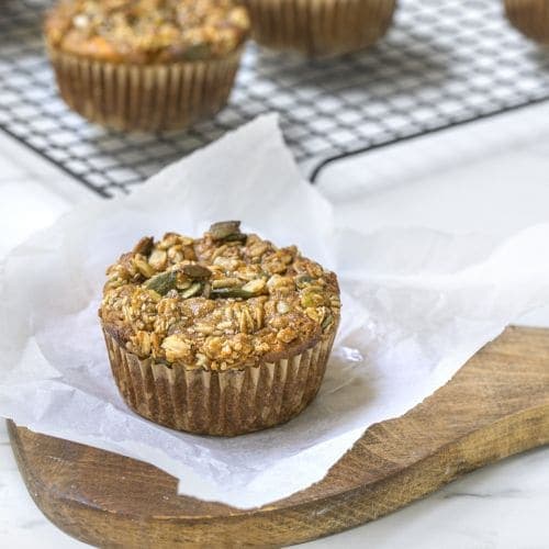 Turmuffins med havregryn, eple og gulrot