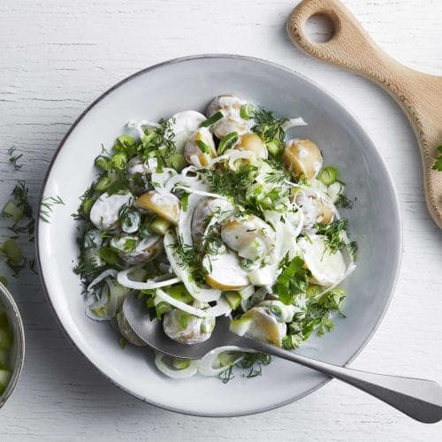 Potetsalat med eple og fennikel