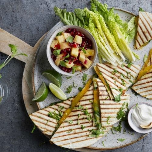 Quesadilla vegetar med frisk salat