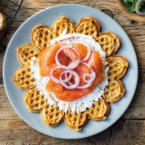 Grove vafler med Snøfrisk® og laks