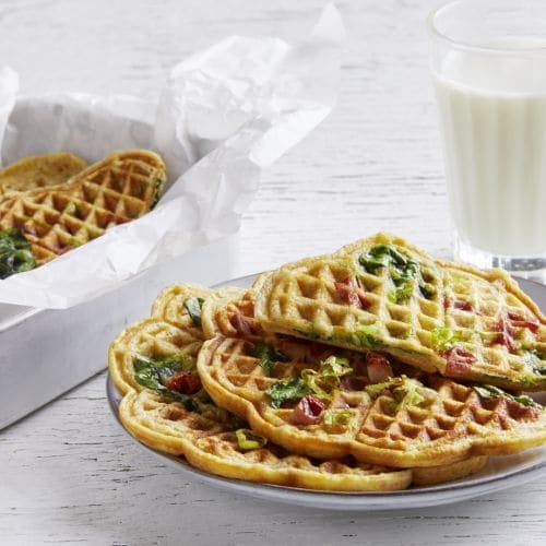 Vaffeltoast med ost og skinke