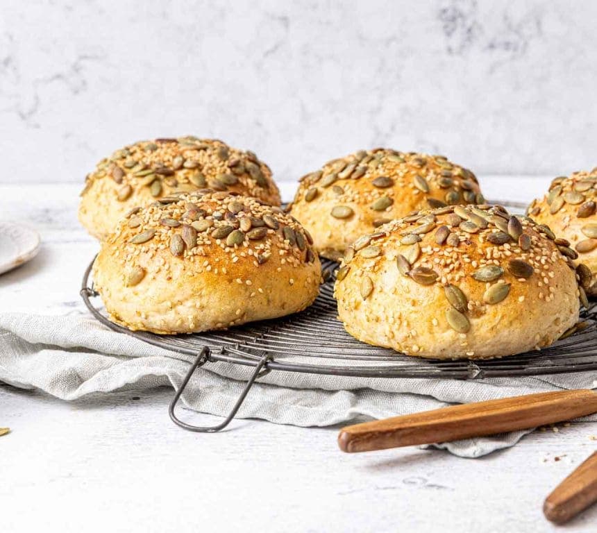 Hamburgerbrød med Cottage Cheese