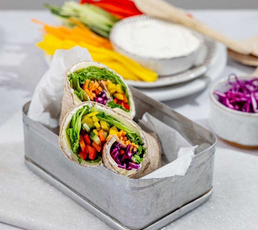 Wrap med kremost og spekeskinke