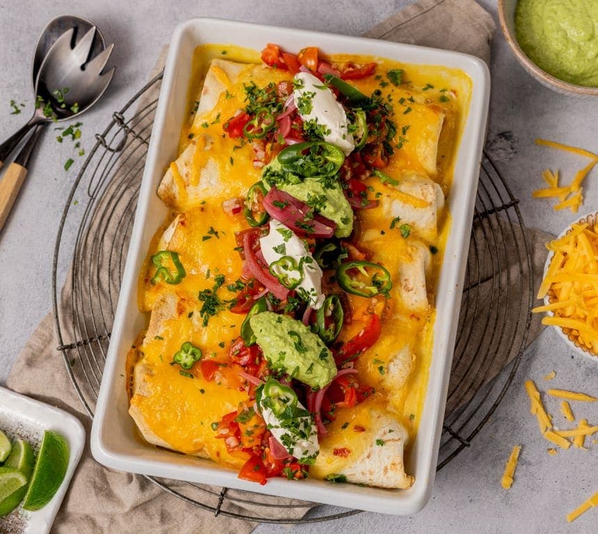 Enchiladas med cheddar