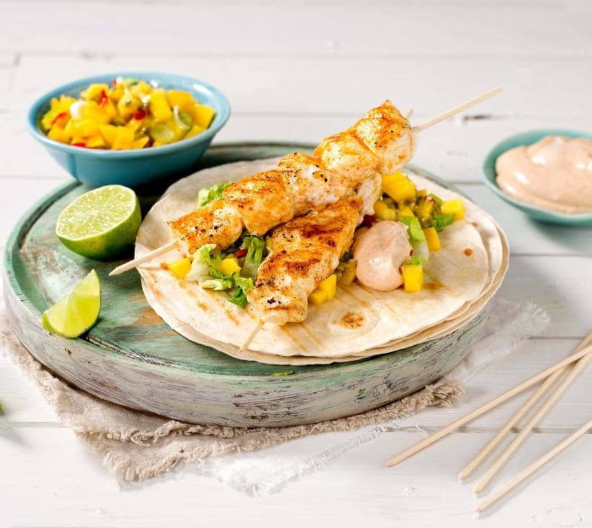 Grillet fisketaco med mangosalsa