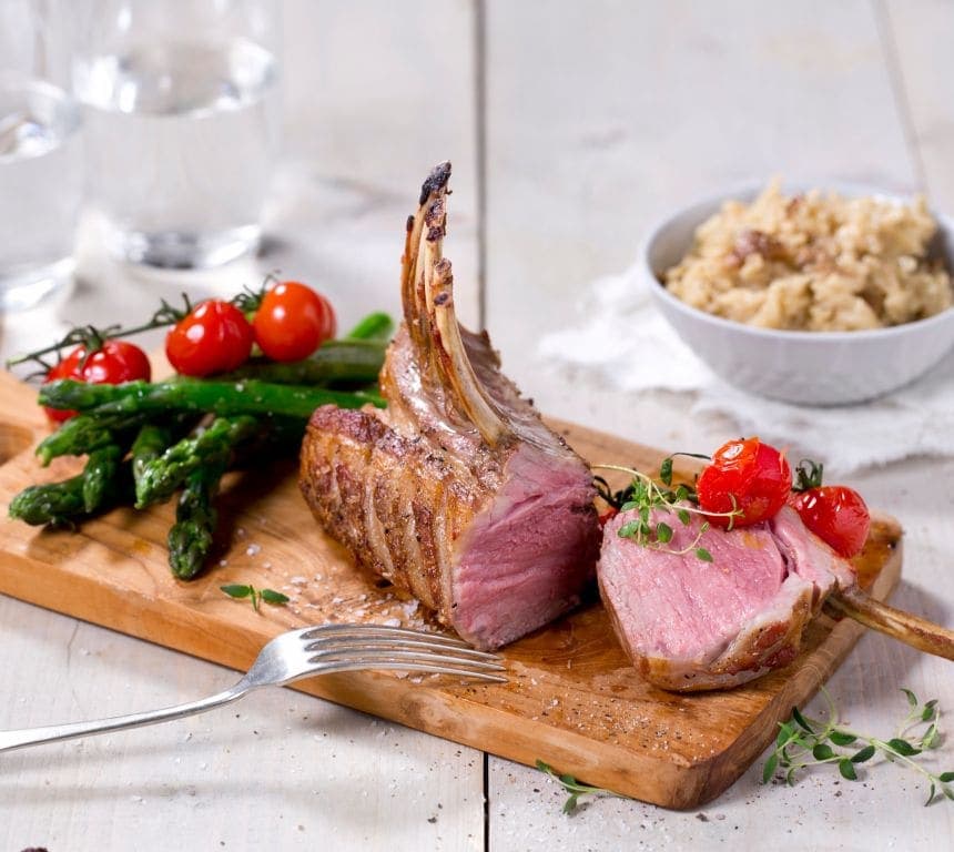 Lammekarré med risotto