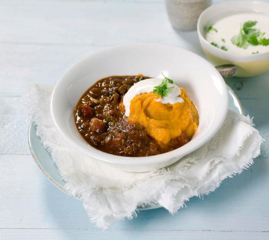 Marokkansk lammegryte med korianderyoghurt