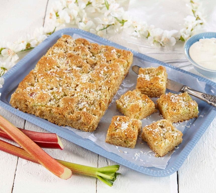Rabarbrakake med kokos