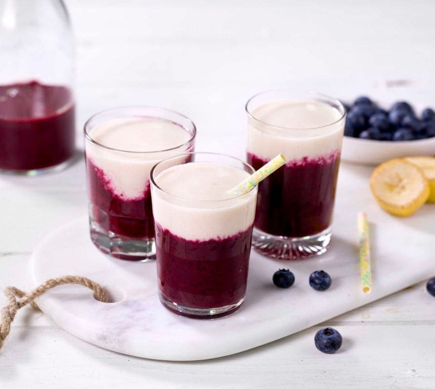 Tolags banan- og blåbærsmoothie