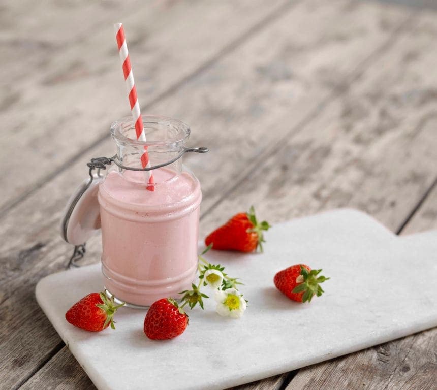 Jordbærmilkshake med kokos