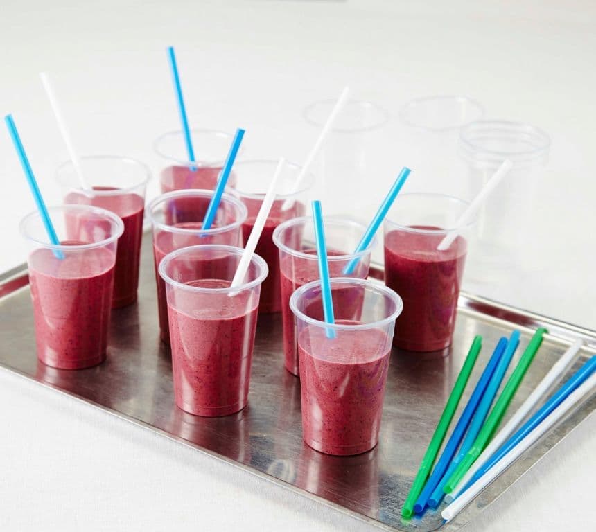 Smoothie med blåbær og bringebær