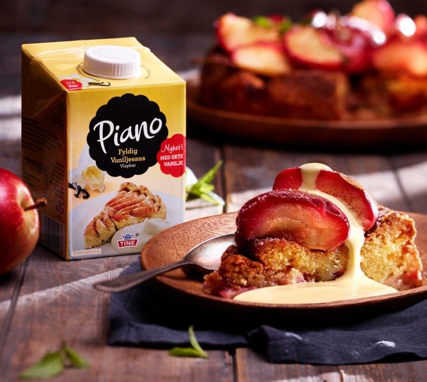 Eplekake med smørstekte epler