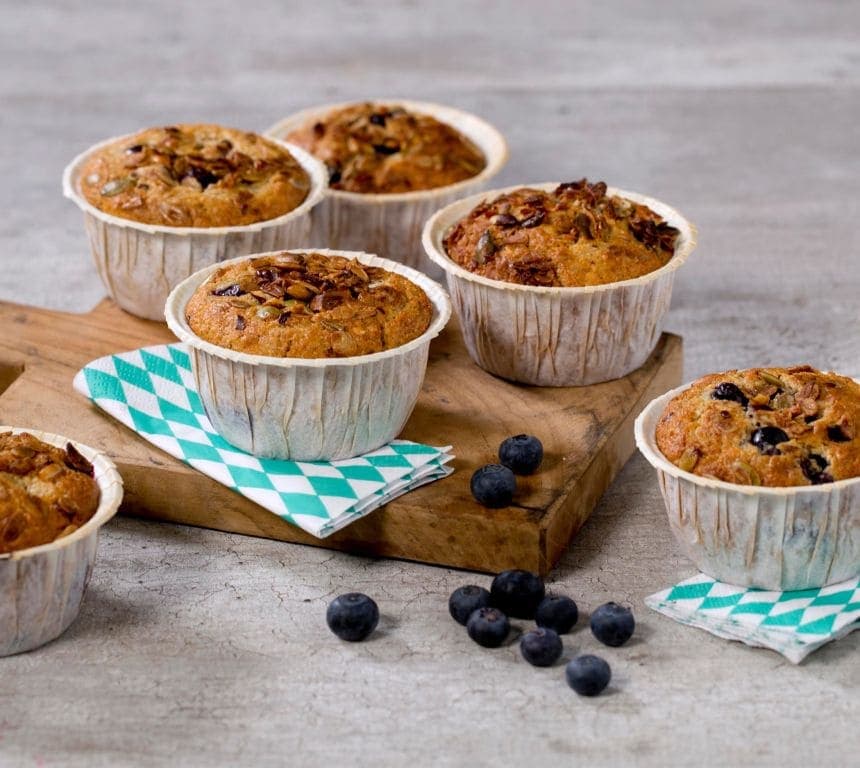 Grove blåbærmuffins
