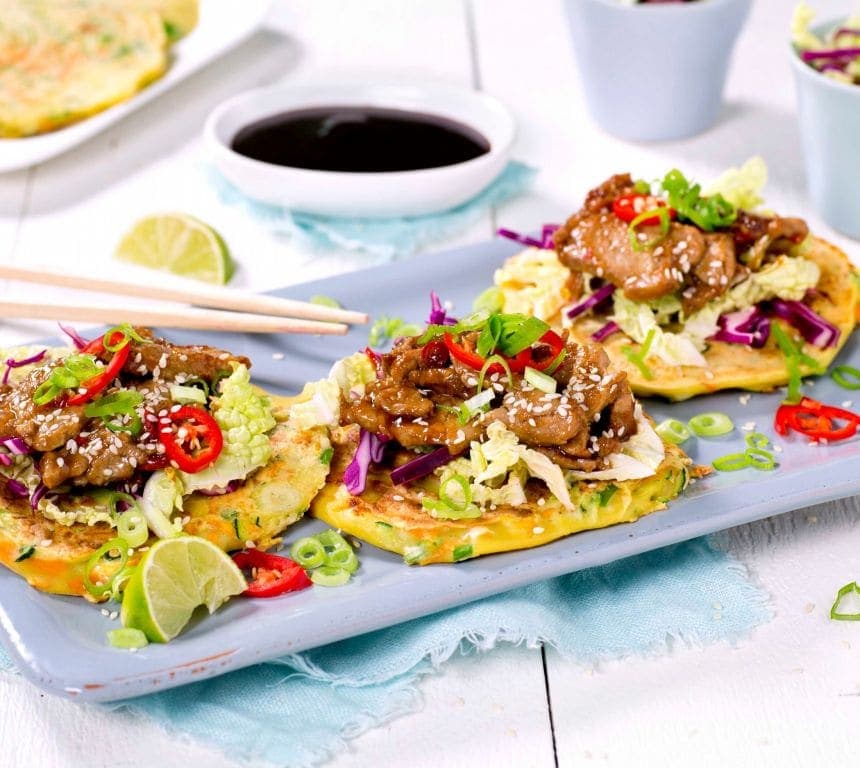 Koreanske pannekaker med svin