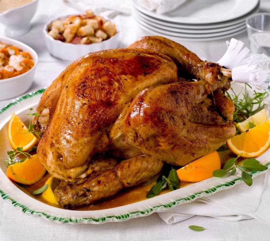 Tranebærstuffet kalkun med søtpotet- og marsmallowsgrateng