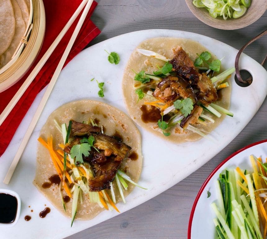 Asiatisk ribbe med kinesiske pannekaker