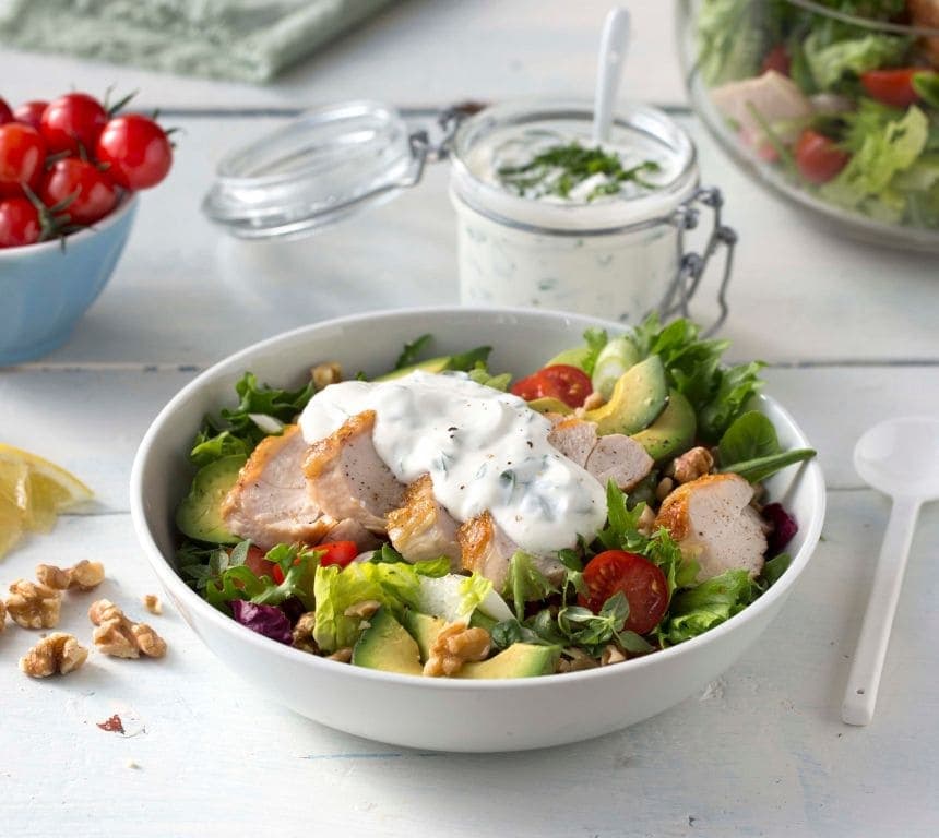 Kyllingsalat med Kesam®-dressing