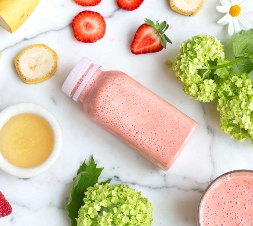 Appelsin- og jordbærsmoothie