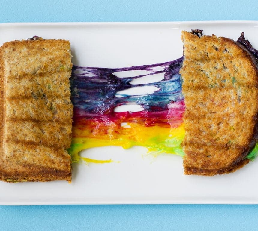 Regnbue-grilled cheese