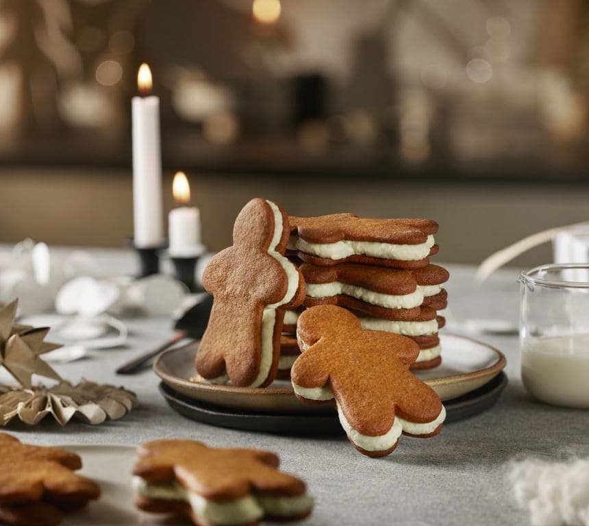 Pepperkake-sandwich med blåmuggost