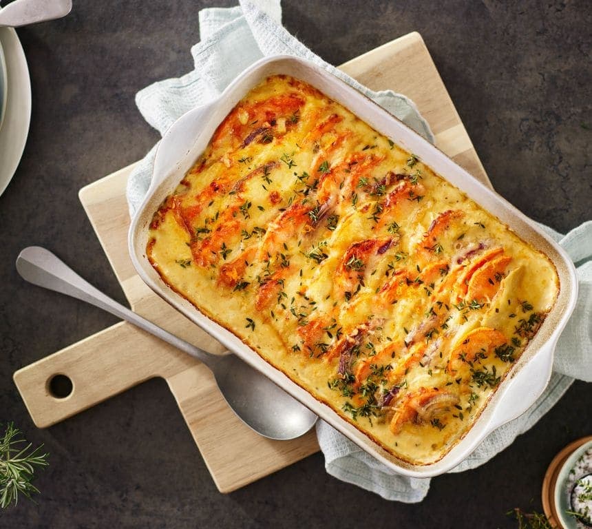 Fløtegratinerte søtpoteter