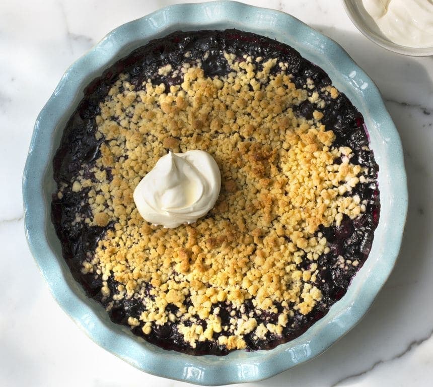 Smuldrepai med blåbær