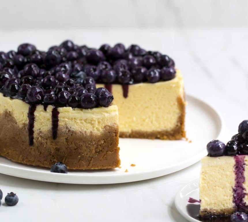 Ostekake med blåbær