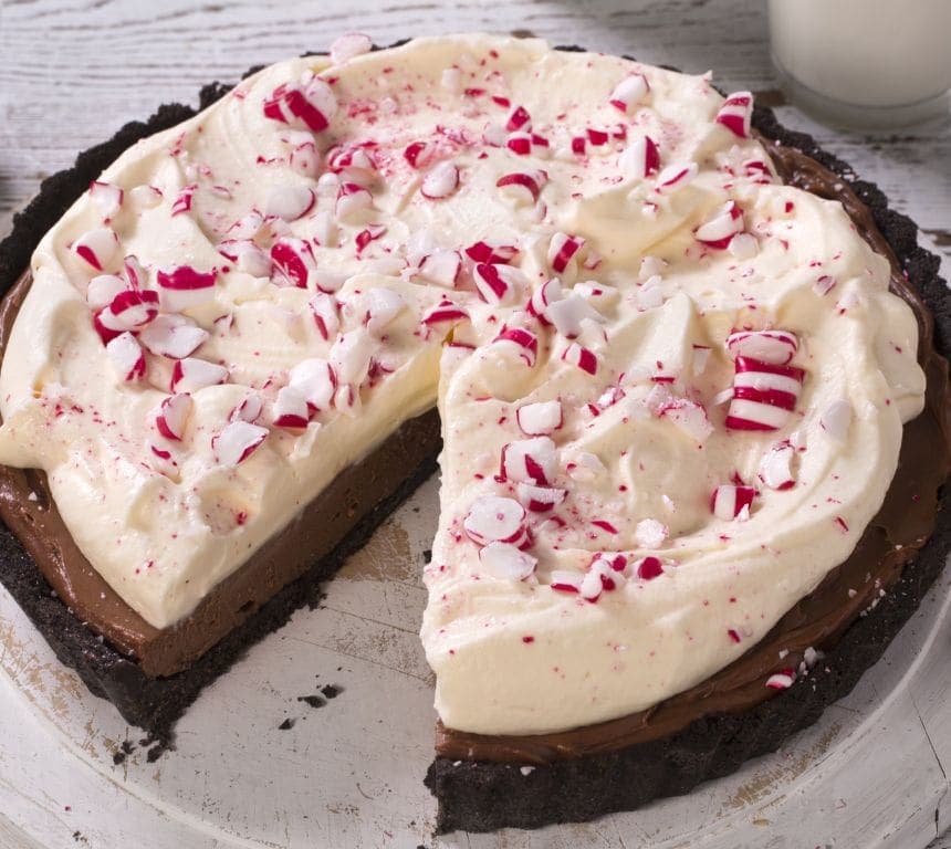 No bake-pai med peppermyntekrem