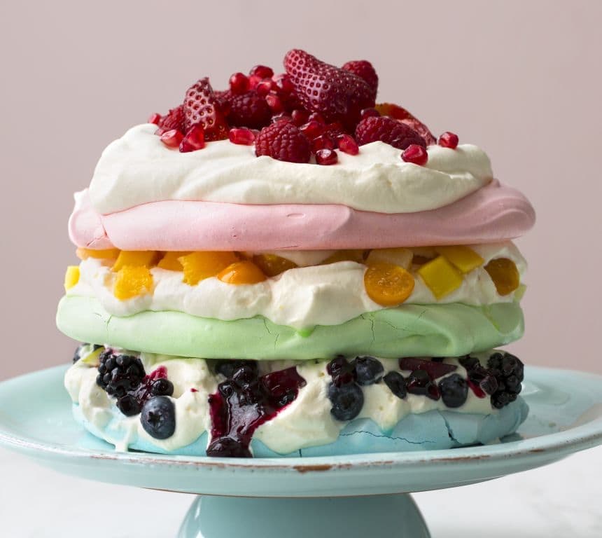Fargerik pavlova i lag