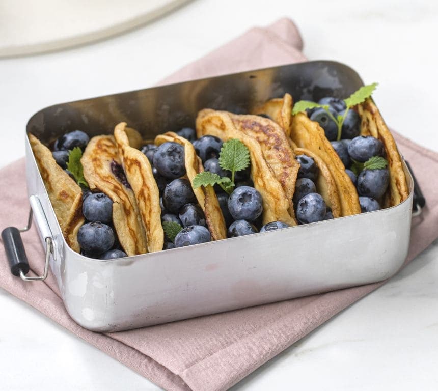 Turpannekaker med eple og blåbær