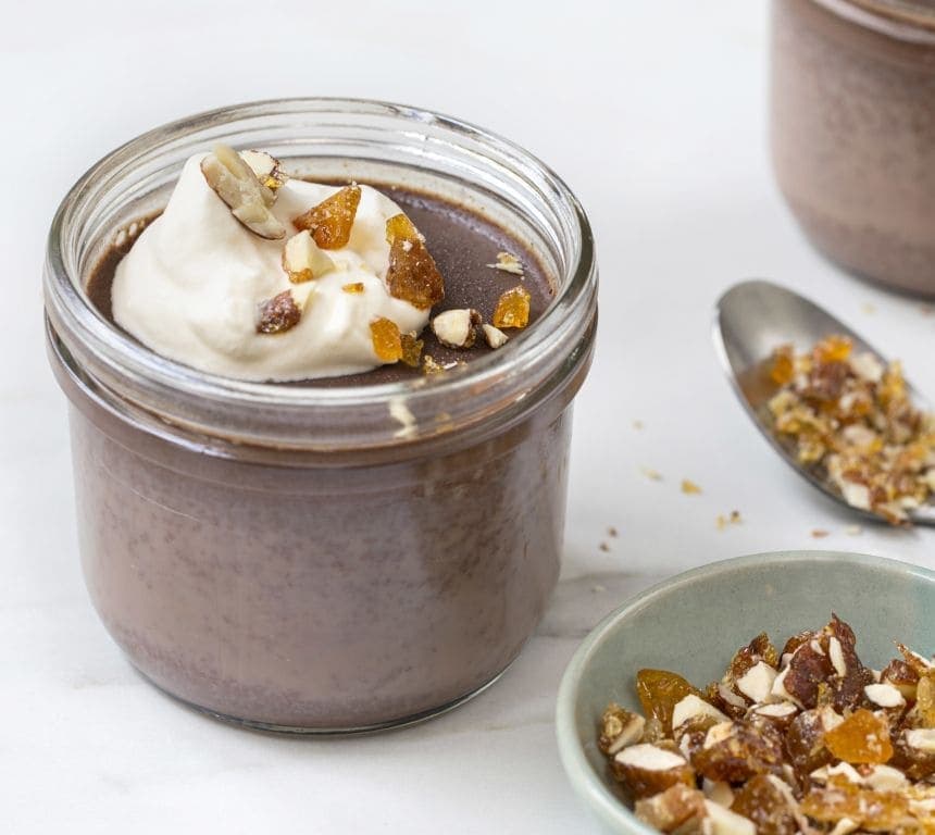 Sjokoladepudding med mørk sjokolade